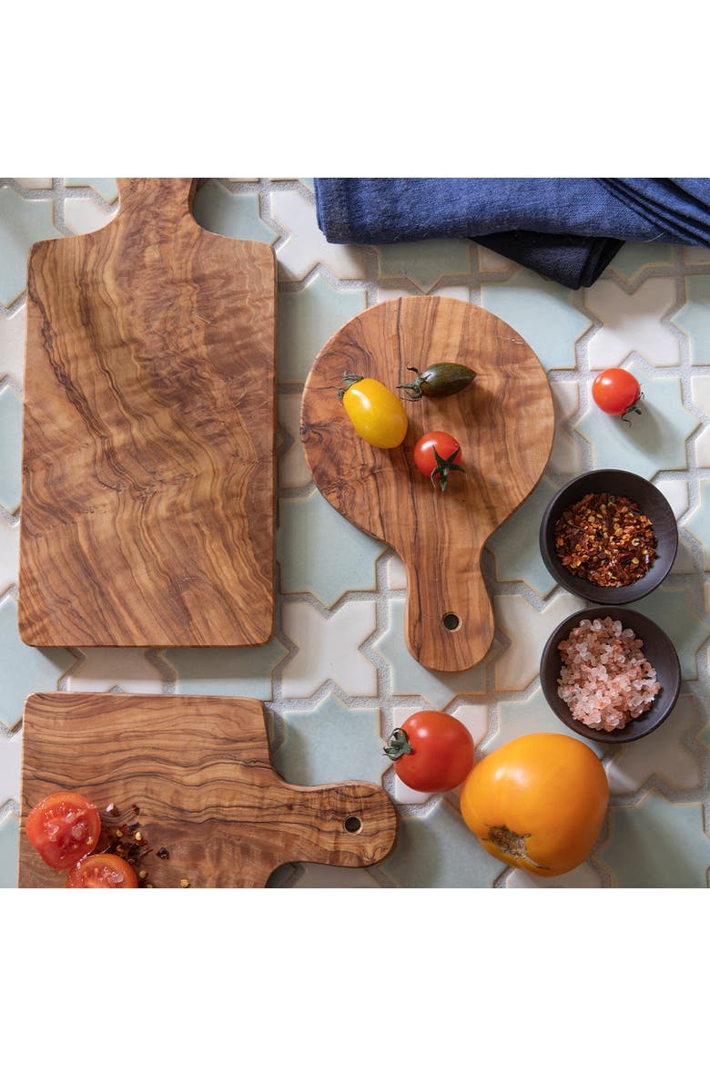 Mini Rectangular Olive Wood Board, Alternate, color, Olive