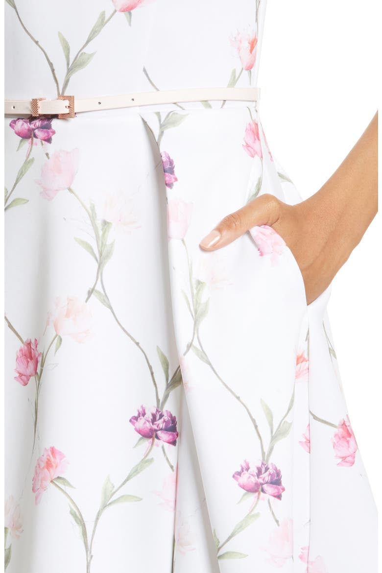 Ahlanna Sketchbook Skater Dress, Alternate, color, ECRU