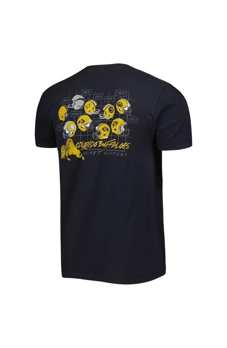 IMAGE ONE Men's Black Colorado Buffaloes Vault Helmet History Comfort T-Shirt, Alternate, color, Black