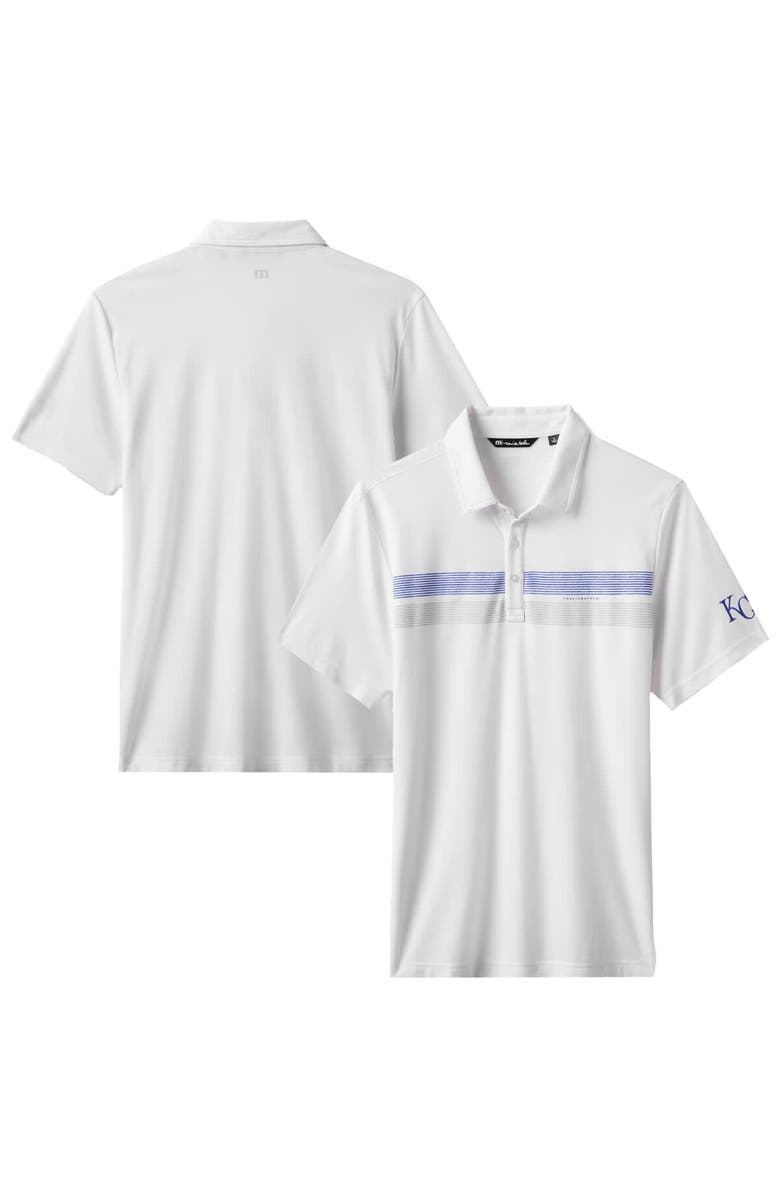 TravisMathew Men's TravisMathew White Kansas City Royals Top Recruit Tri-Blend Polo, Main, color, 