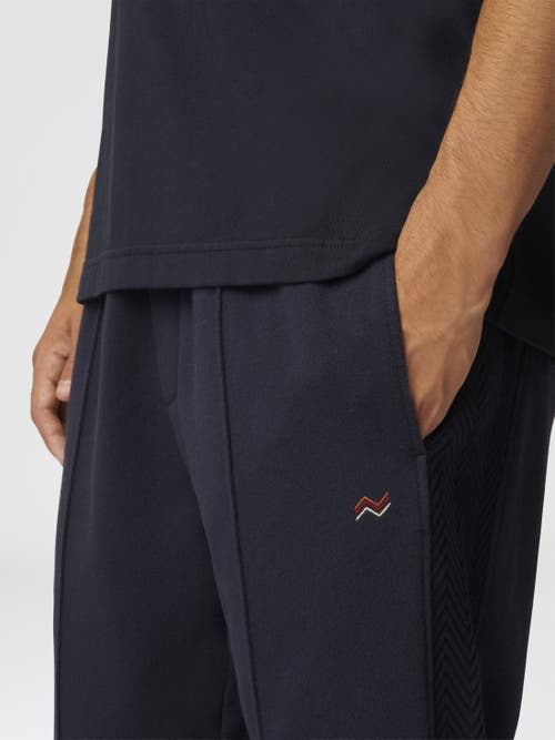 Missoni Cotton Joggers With Zig Zag Embroidery In Blue