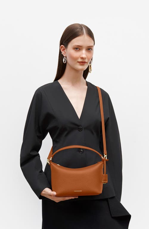 Maison De Sabre Maison De Sabré Small Leather Soft Hobo In Pecan Brown