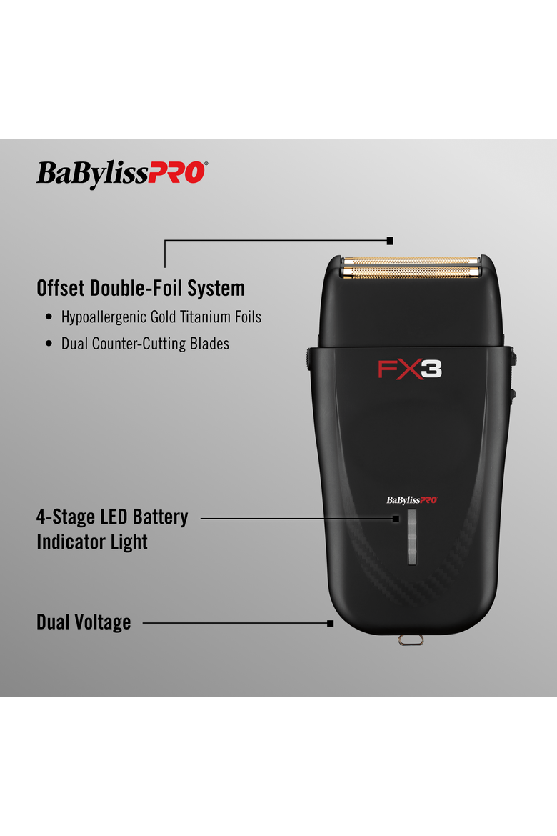FX3 Professional High-Speed Foil Shaver, Alternate, color, Black
