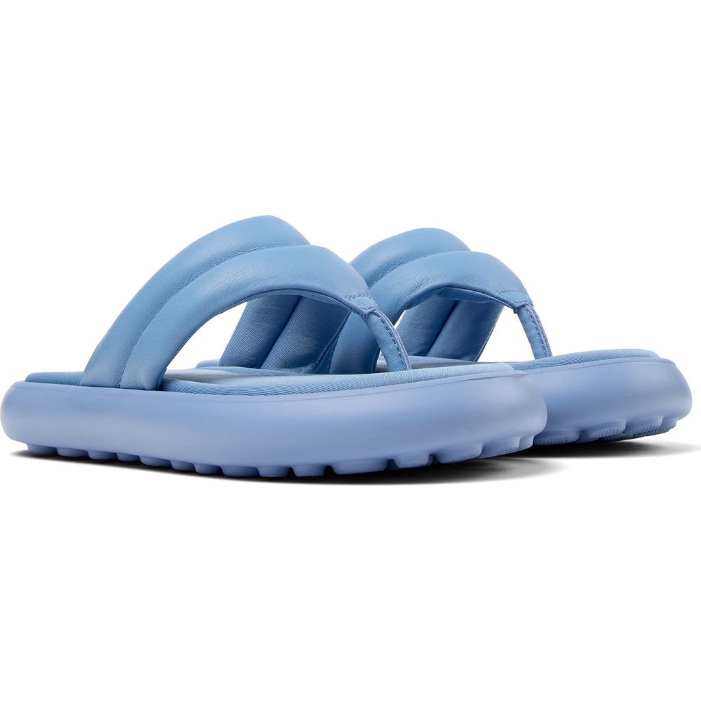 Camper Flota Leather Flip-flops In Medium Blue