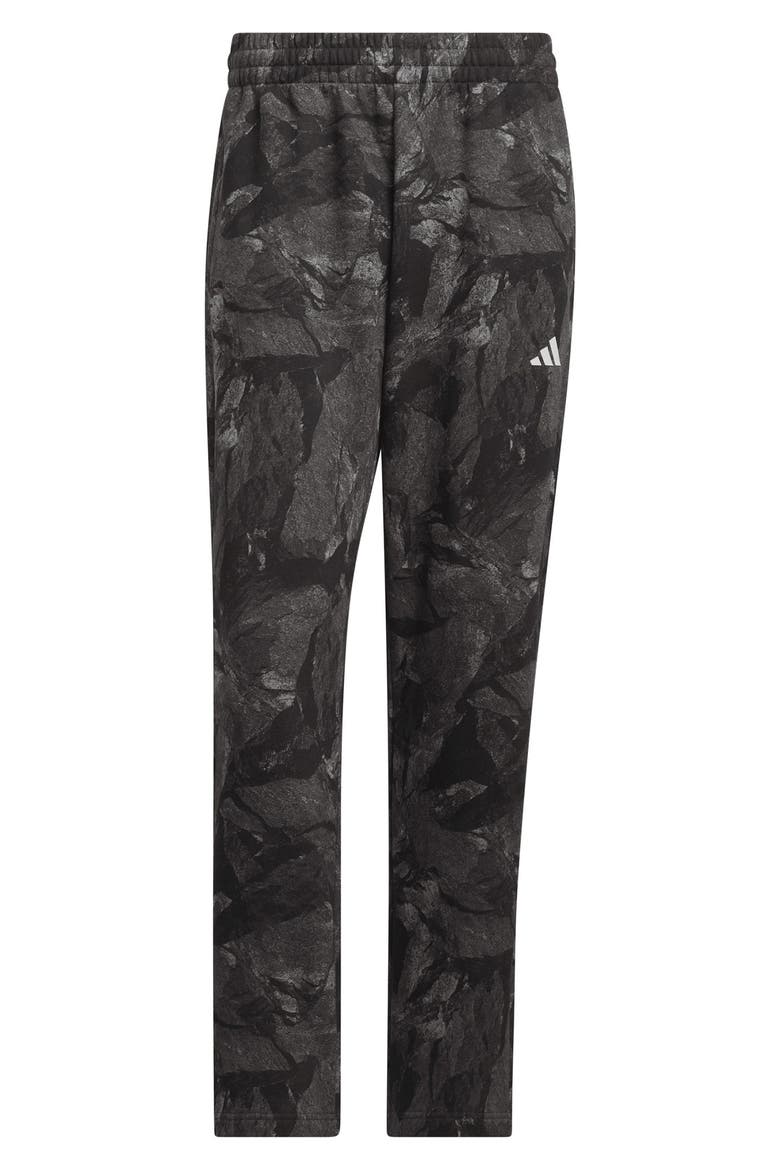 Print Fleece Pants, Main, color, GREY / GREY/ CARBON/ BLACK