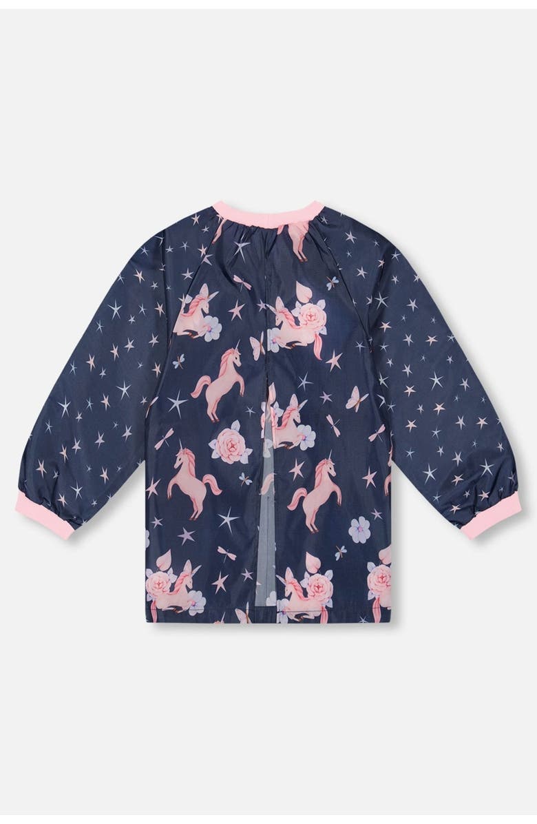 Deux par Deux Boy Unicorn Practical Durable Protective Apron, Alternate, color, Navy Unicorn Print