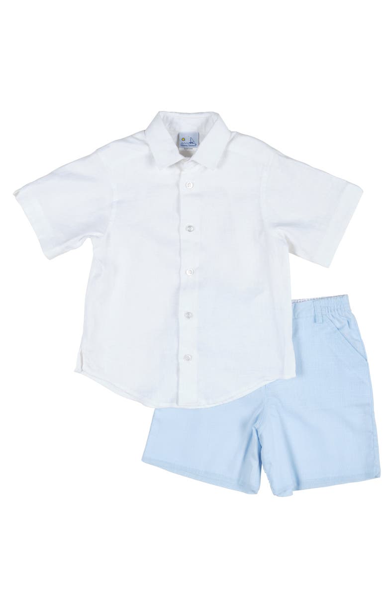 Florence Eiseman Linen Look Short, Alternate, color, Light Blue