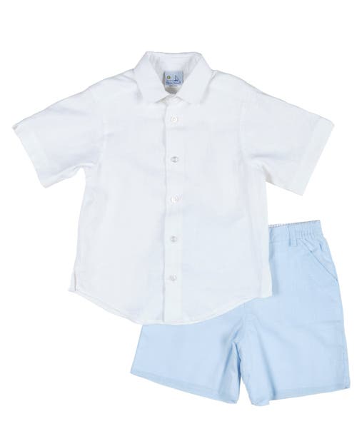 Florence Eiseman Linen Look Short In Light Blue