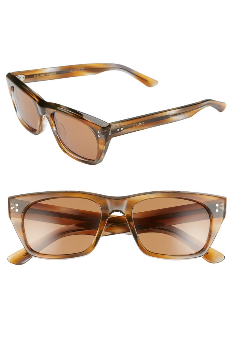 CELINE 53mm Rectangle Sunglasses, Main, color, 