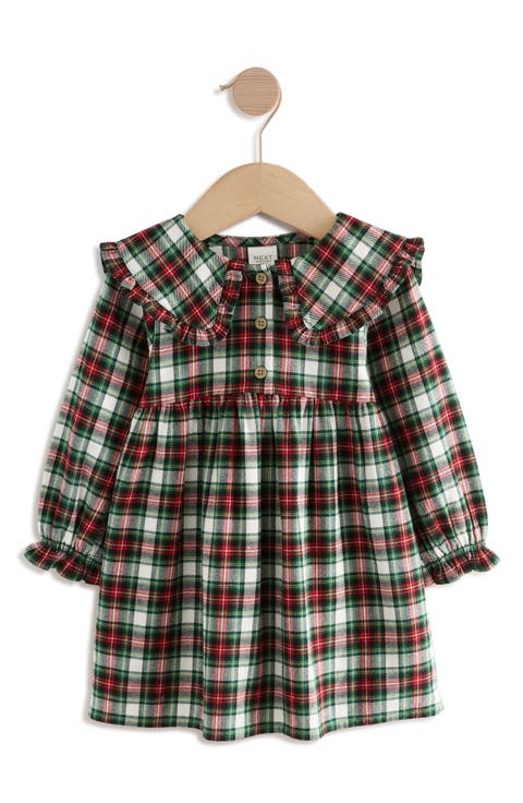 Kids' Check Collared Cotton Dress (Little Kid)