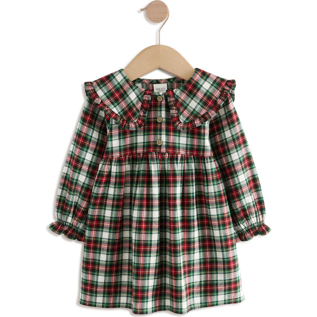 Next Kids' Check Collared Cotton Dress In Multi
