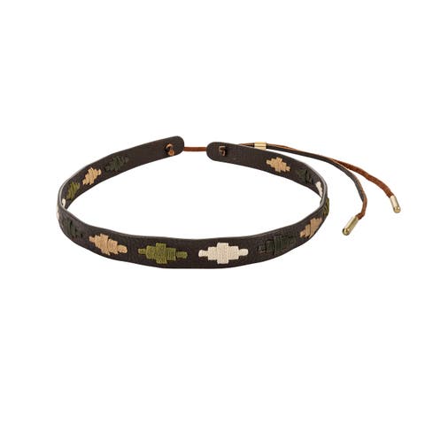 Pampa Leather Hat Band - Diamond Pattern