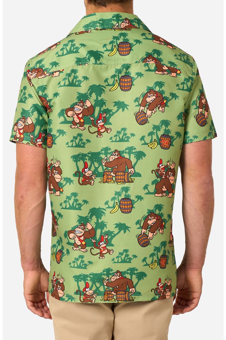 Donkey Kong™ Camp Shirt, Alternate, color, GREEN MULTI