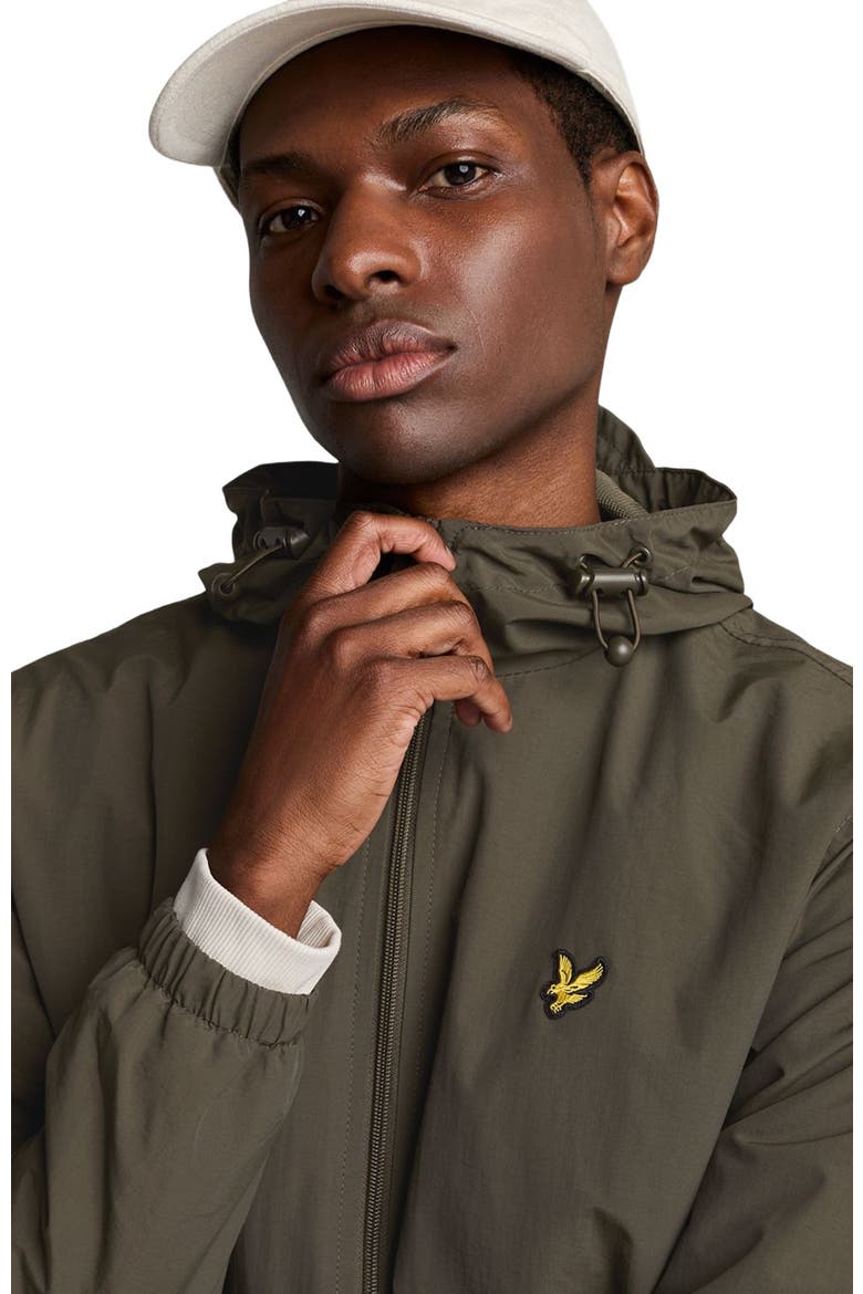 Zip Through Hooded Jacket, Alternate, color, Olive