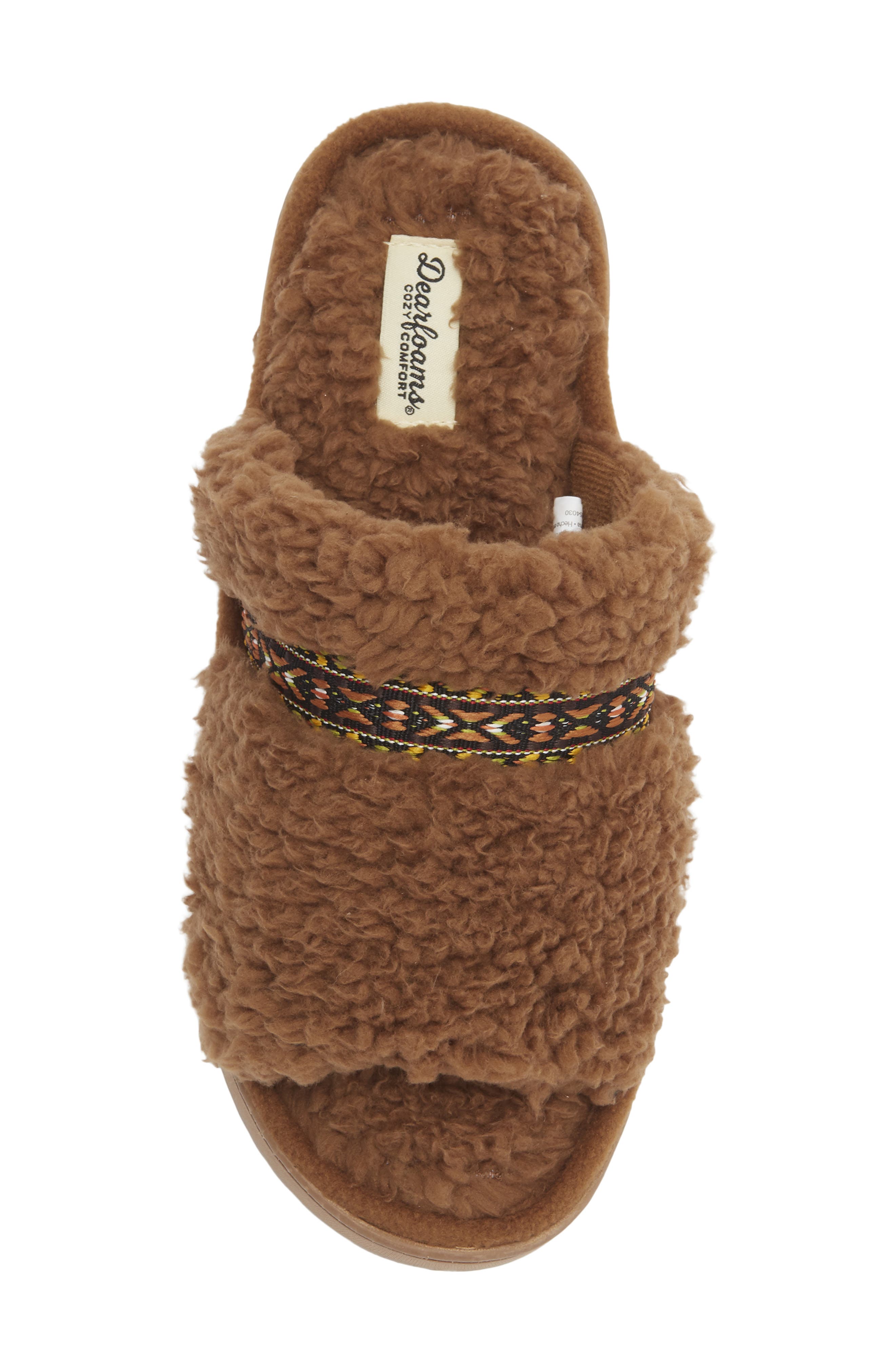 R.G. Barry One Banded Faux Fur Slipper, Alternate, color, Brown