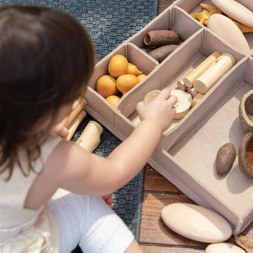 Kaplan Early Learning Company Nature's Geometry Toddler Loose Parts Stem Kit In Sand