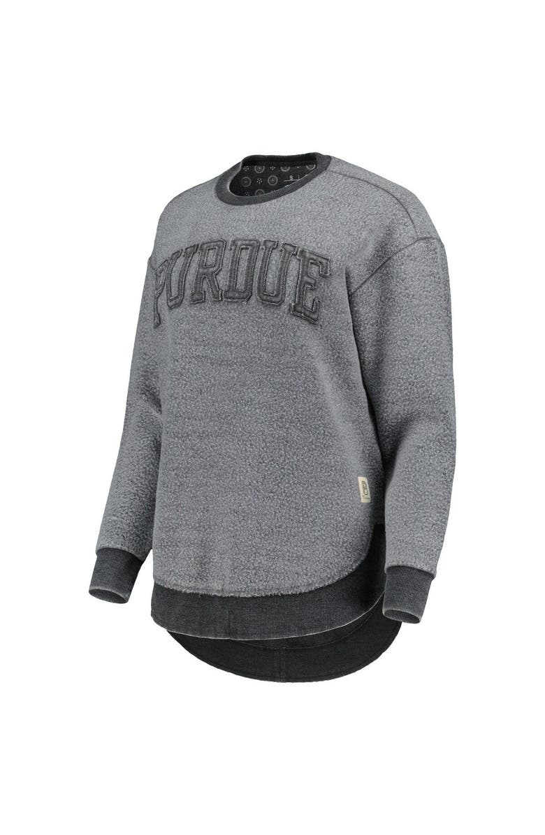 PRESSBOX Women's Pressbox Black Purdue Boilermakers Ponchoville Pullover Sweatshirt, Alternate, color, Black