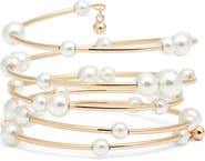Nordstrom Scattered Faux Pearl Coil Bracelet
