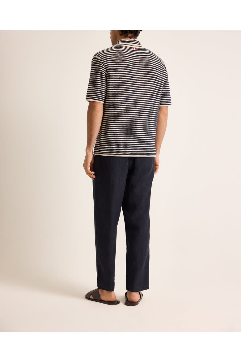 Lowry Classic Fit Crochet Stripe Polo, Alternate, color, NIGHT IRIS/CASHEW