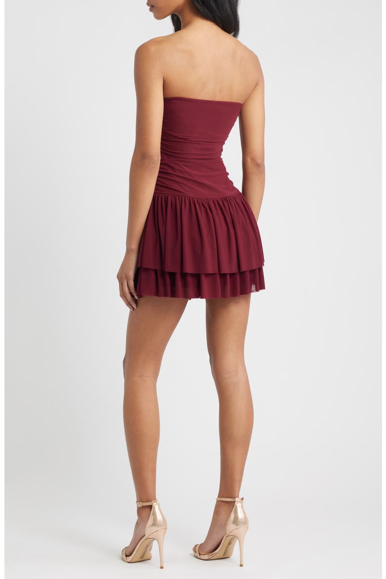 Astrid Strapless Mesh Minidress, Alternate, color, CHIANTI
