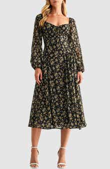 All in Favor Floral Long Sleeve Dress