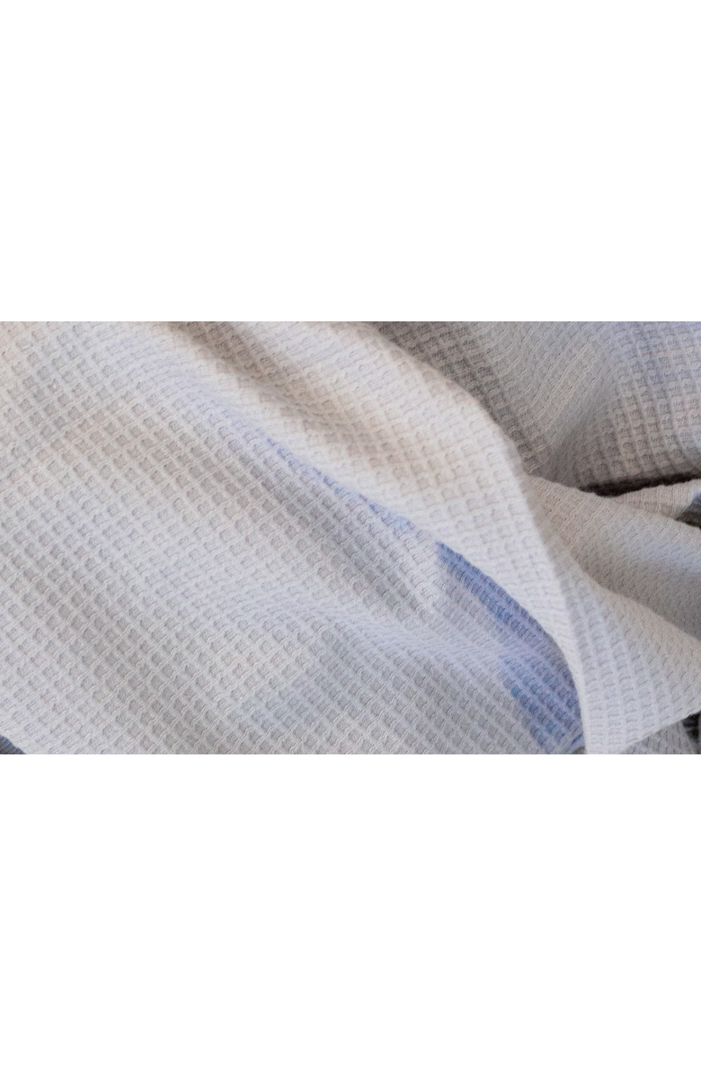 NoggiWear Lil Love Embroidered Waffle Blanket, Alternate, color, Dusty Blue