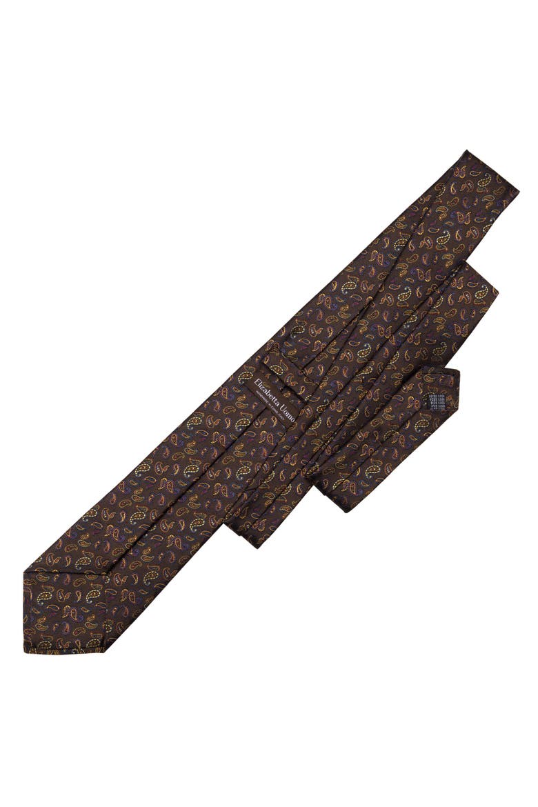 Sambuco - Extra Long Silk Jacquard Tie for Men, Alternate, color, Caffè