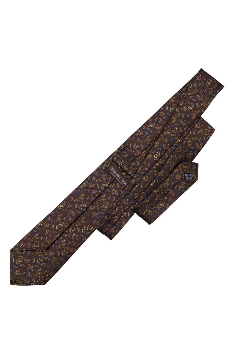 Elizabetta Sambuco - Extra Long Silk Jacquard Tie for Men, Alternate, color, Caffè