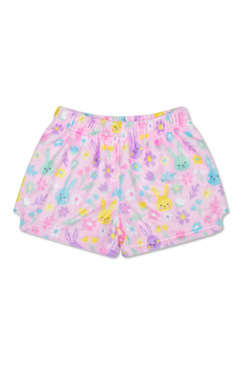 Kids' Bunny Bloom Plush Shorts, Main, color, PINK MULTI