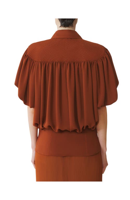 Lanvin Puffed-sleeve Button Top In Gold