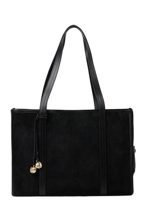 Soft suede shopping bag