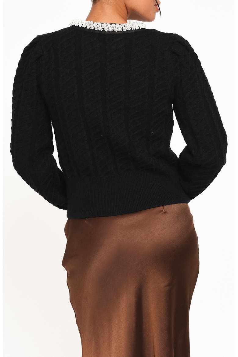 Sheena Rhinestone Button Cardigan, Alternate, color, BLACK