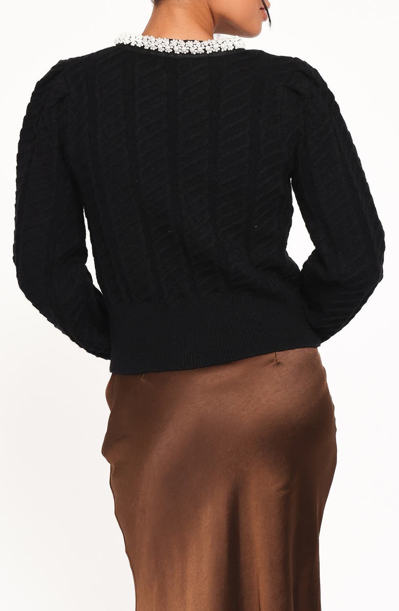 Petal & Pup Sheena Rhinestone Button Cardigan, Alternate, color, Black