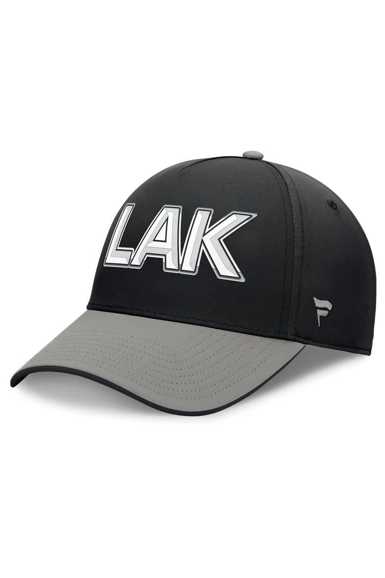 Men's Fanatics Black/Gray Los Angeles Kings Authentic Pro Rink Team Code Flex Hat, Main, color, Black