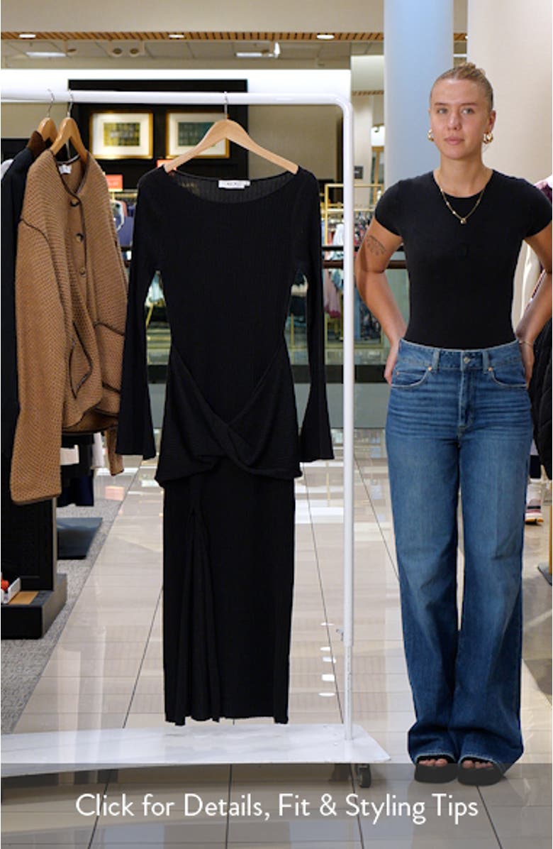 Arwyn Wrap Detail Long Sleeve Sweater Dress, sales video thumbnail