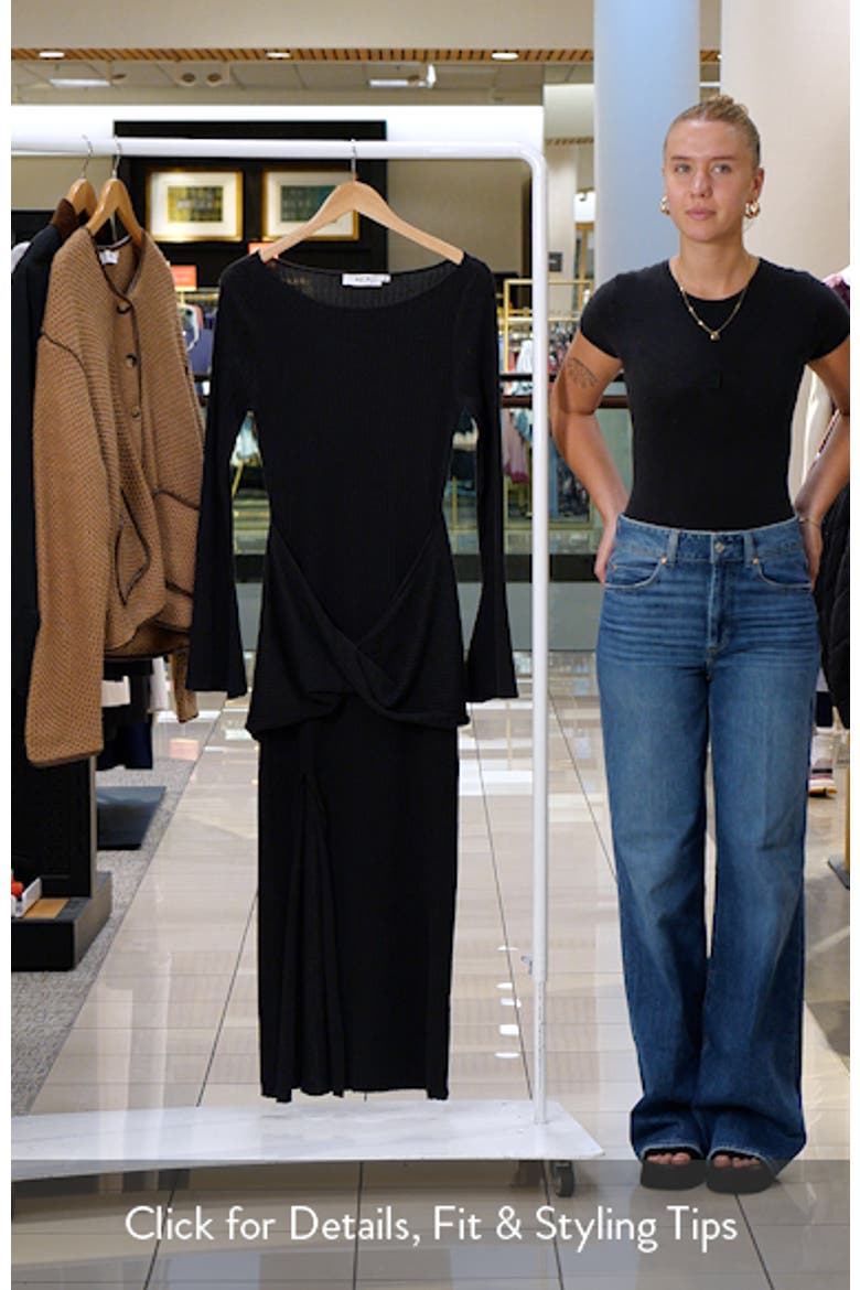 Arwyn Wrap Detail Long Sleeve Sweater Dress video
