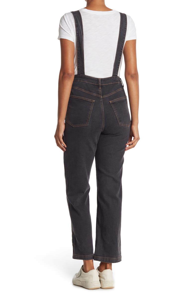 WeWoreWhat We Wore What Straight Tapered Stretch Denim Overalls, Alternate, color, 