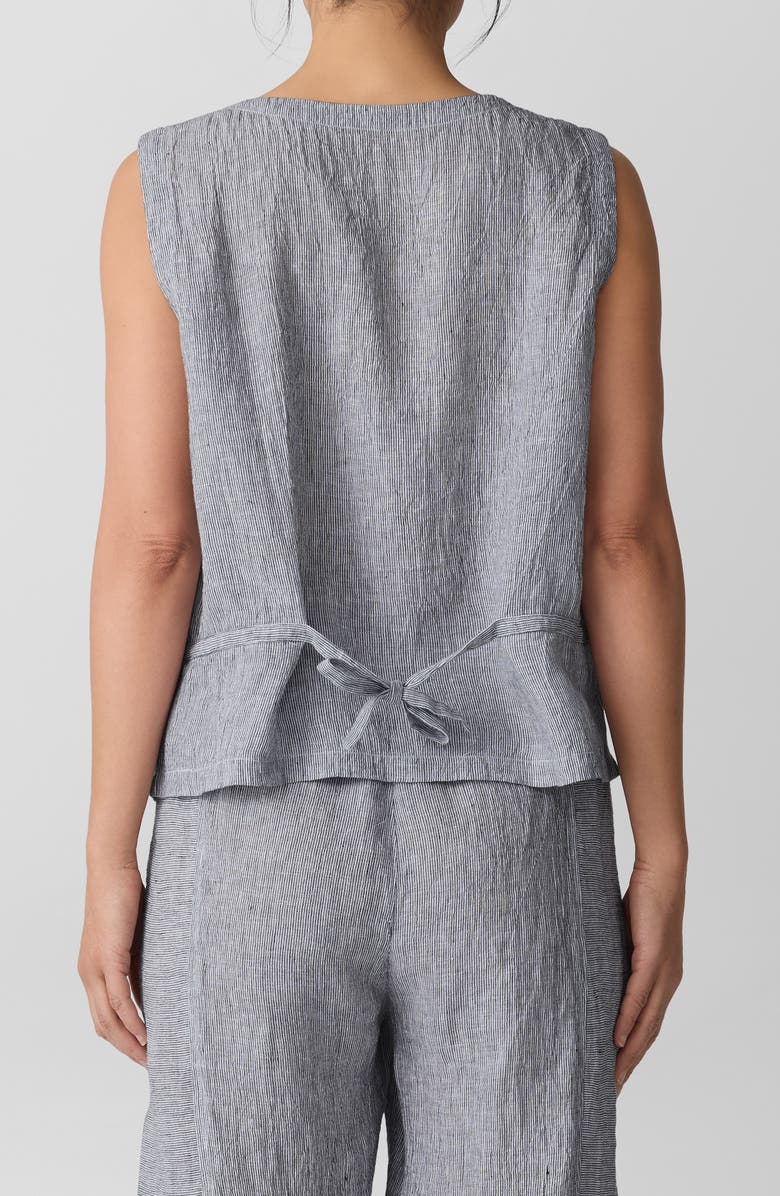Eileen Fisher Tie Back Organic Linen Vest, Alternate, color, Ink