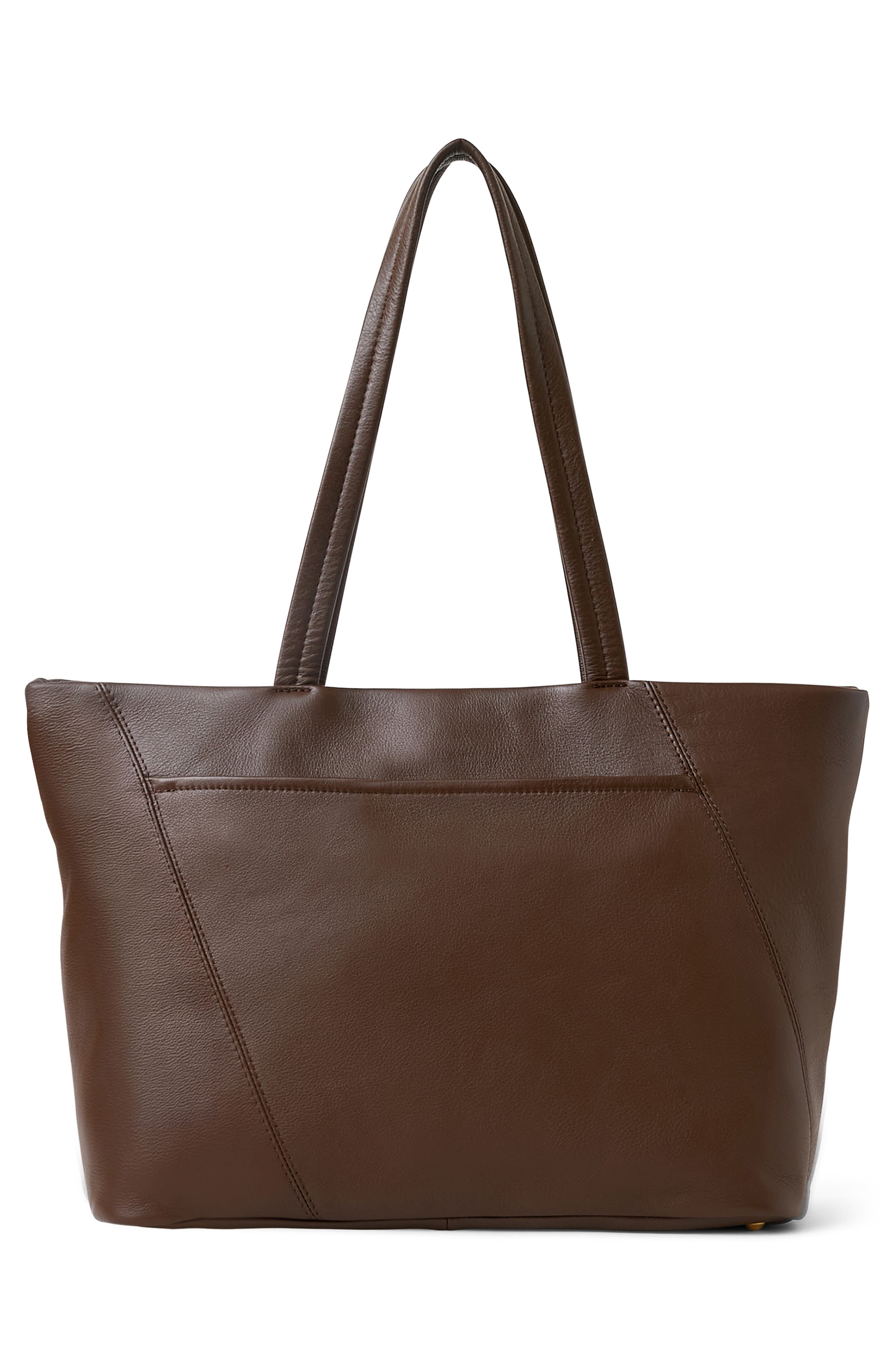 Avenue Top Zip Leather Tote, Alternate, color, FUDGE