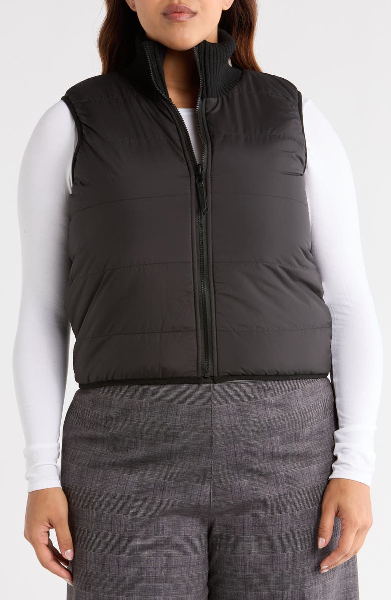 Lysse Prudence Reversible Puffer Sweater Vest, Alternate, color, Black