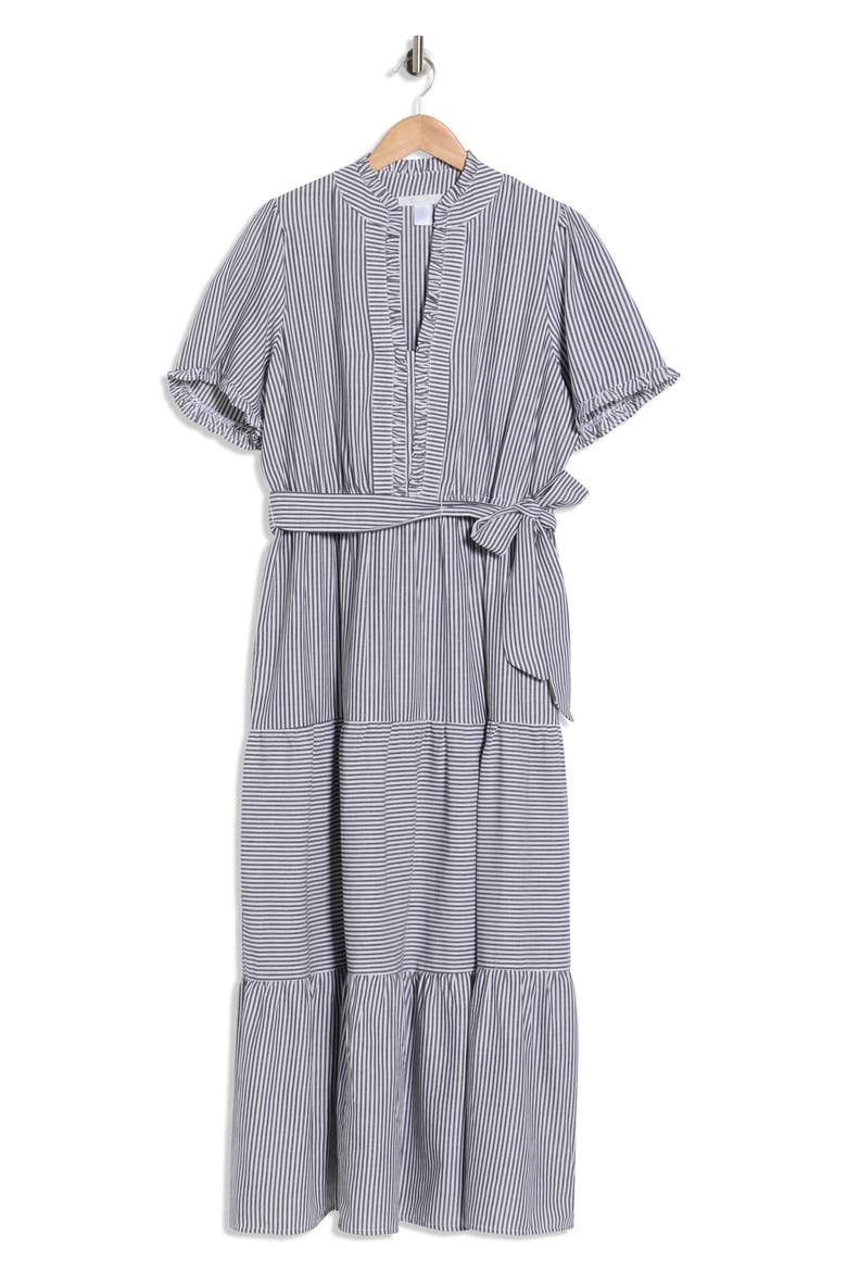 Tiered Maxi Dress, Alternate, color, BLACK/ WHITE