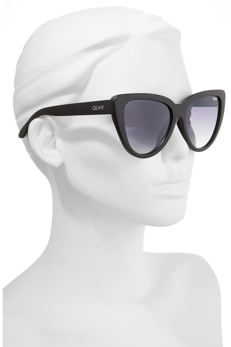 Australia Stray Cat 58mm Mirrored Cat Eye Sunglasses, Alternate, color, BLACK SMOKE