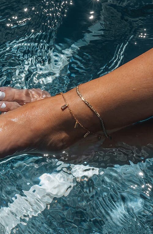 Sterling Forever 14k Plated Arya Ankle Bracelet In Gold