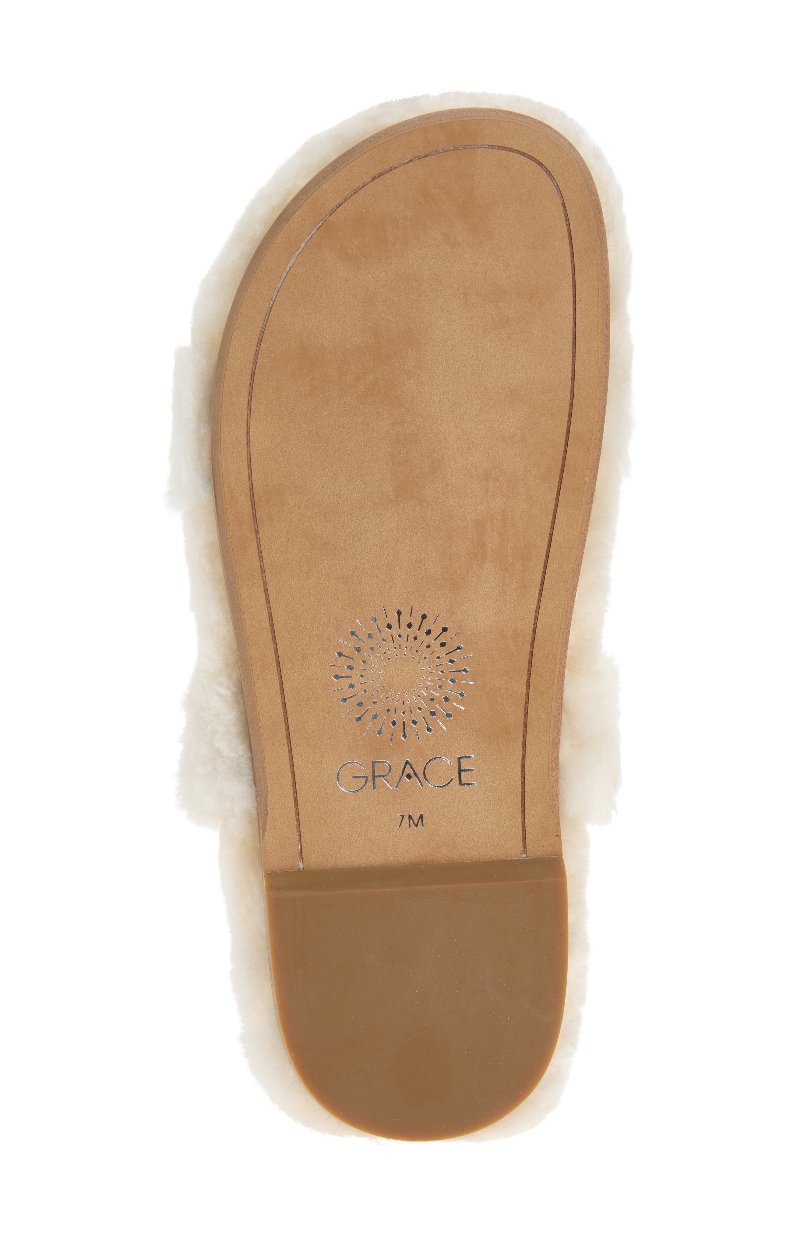 Grace Footwear Catania Faux Fur Slide Sandal, Alternate, color, Natural