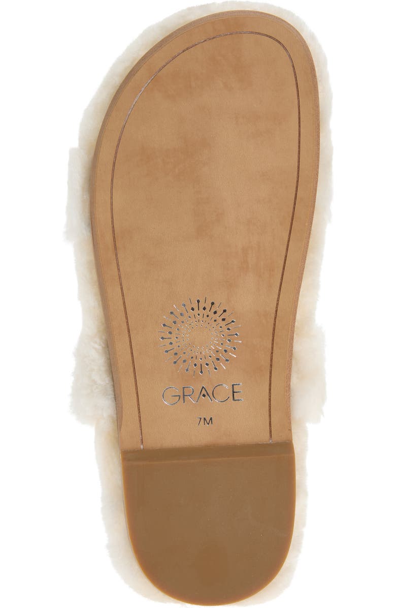 Grace Footwear Catania Faux Fur Slide Sandal, Alternate, color, Natural