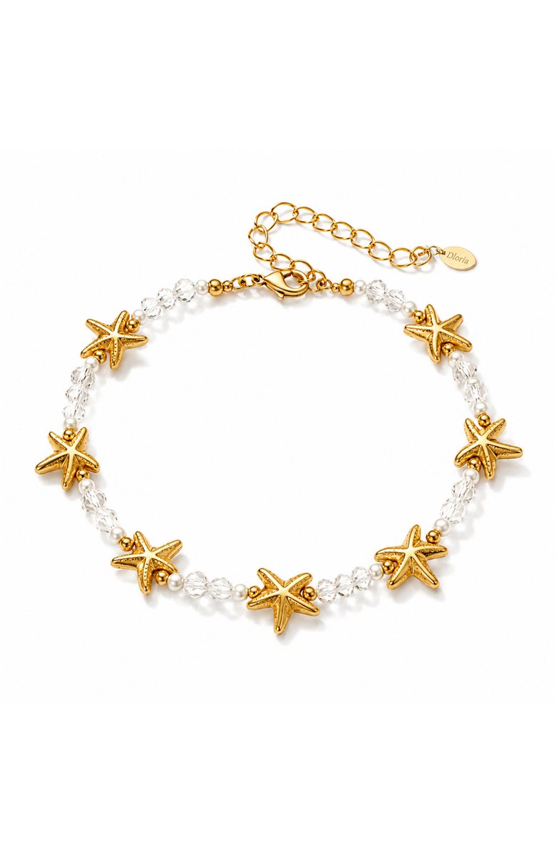 DLORIA Seaside Starfish Beaded Bracelet, Alternate, color, Gold