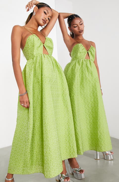 Cutout Brocade Dress