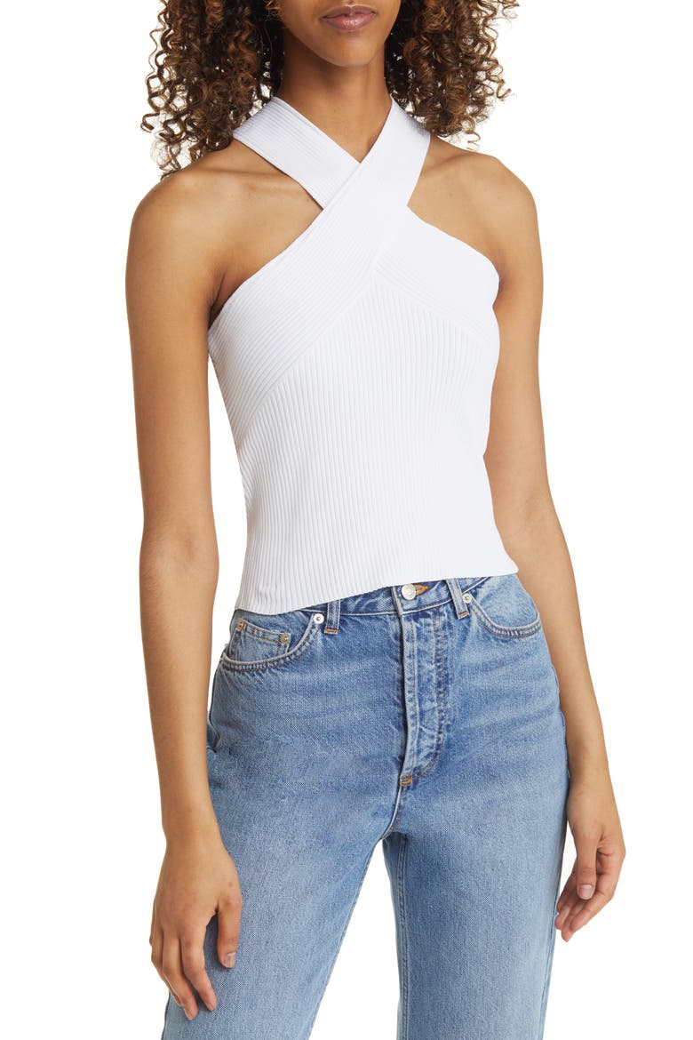 Rib Crossover Top, Main, color, IVORY