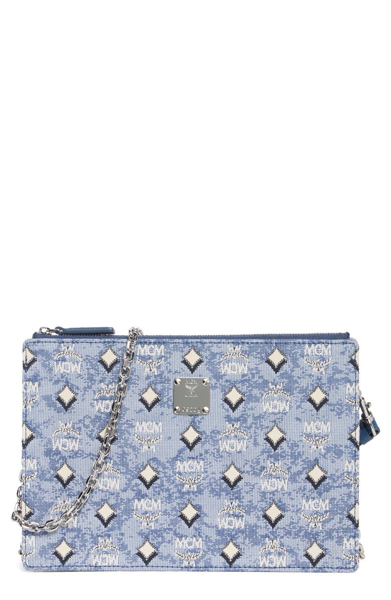 MCM Aren Wallet on a Chain, Main, color, Blue