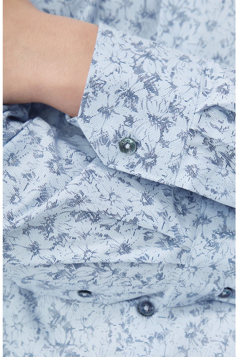 Julian Shaped Fit Print Button-Up Shirt, Alternate, color, SKY